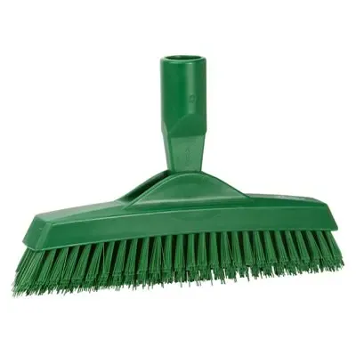 Extra Harde Voegenborstel Met Flexibele Nek In V-vorm En Polyester Vezels 225x35x90mm Vezellengte Ca. 40mm Groen -Horecavoordeel