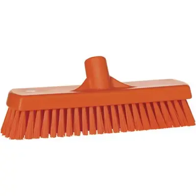 Harde Vloerschrobber Met Polyester Vezels 305x85x110mm Vezellengte: 45mm Oranje -Horecavoordeel.com-
