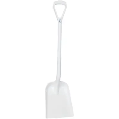 Lichtgewicht Schop Met Korte Steel En D-greep En Standaard Blad Van Polypropyleen Hoogte 1040mm (327x271x50mm) Wit -Horecavoorde