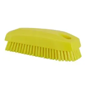 Harde Nagelborstel - Kleine Werkborstel Met Polyester Vezels 130x50x40mm Geel -Horecavoordeel.com-