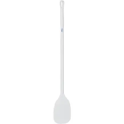 Grote Hittebestendige Roerspatel Steel 1190mmxø 31mm Spatelblad 190x300mm Polyamide Wit -Horecavoordeel.com-