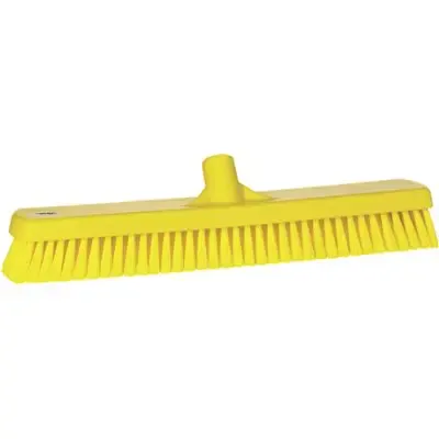 Harde Brede Vloerschrobber Met Polyester Vezels 470x80x115mm Vezellengte: 43mm Geel -Horecavoordeel.com-
