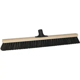 Vikan Classic Blank Houten Veger - Zwarte Zachte Vezels - met Steelaansluiting - 620mm