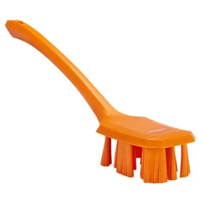 Vikan UST Afwasborstel met Lange Steel - Oranje - Harde Vezels - 395mm