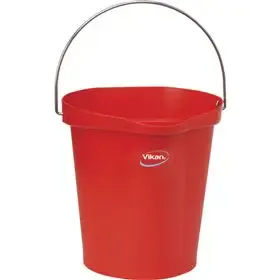 Vikan Hygiene Emmer met Schenktuit - Metaaldetecteerbaar - Rood - Maatverdeling - 12ltr