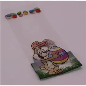 Blokbodemzakken met Opdruk "Paashaas" 160 + 80 x 360mm -Horecavoordeel.com-