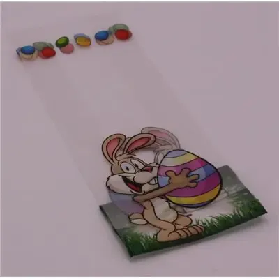 Blokbodemzakken met Opdruk "Paashaas" 160 + 80 x 360mm -Horecavoordeel.com-
