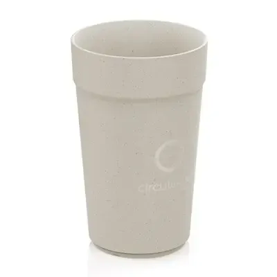 Herbruikbare Bekers Circulcup 400ml PP Ø 8 x 14,1cm Beige Graphite "Circulware" -Horecavoordeel.com-