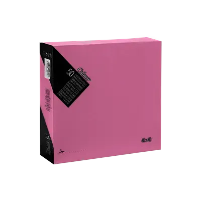 Servetten 1/4 Vouw EU Ecolabel 100% Cellulose Roze 2 laags 40 x 40 cm Verpakking 24 x 50 servetten -Horecavoordeel.com-