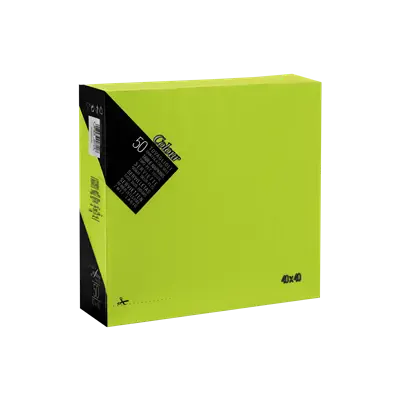 Servetten 1/4 Vouw EU Ecolabel 100% Cellulose Lime Groen 2 laags 40 x 40 cm Verpakking 24 x 50 servetten -Horecavoordeel.com-