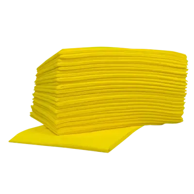 HACCP Food Sopdoek M Vouw Geel 1 laags 45 x 50 cm Verpakking 10 x 25 doeken -Horecavoordeel.com-