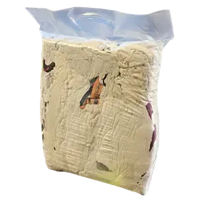 Poetdoeken Wit met Gekleurd Randje 2de Kwaliteit Wit WTR Verpakking 5 kilo in folie  -Horecavoordeel.com-