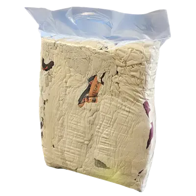 Poetdoeken Wit met Gekleurd Randje 2de Kwaliteit Wit WTR Verpakking 5 kilo in folie  -Horecavoordeel.com-