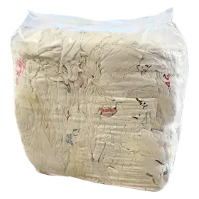 Poetsdoeken Wit met Gekleurd Randje 2de Kwaliteit Wit WTR Verpakking 10 kilo in folie  -Horecavoordeel.com-