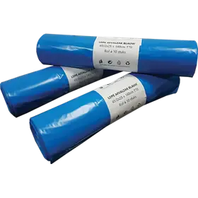 Afvalzakken 240 liter LDPE Blauw 65/25 x 140 cm T70 Verpakking 10 x 10 zakken 