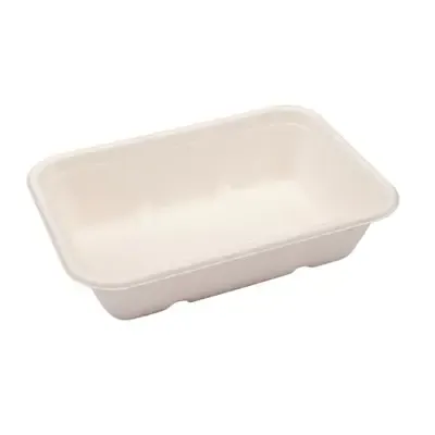 Maaltijdbakken 500 ml Suikerriet Beige 18 x 12,5 x 4,5cm -Horecavoordeel.com-